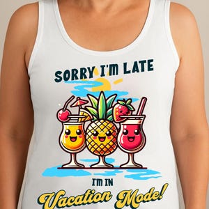 Funny Vacation Mode Tank Top: Sarcastic Summer Sleeveless Shirt