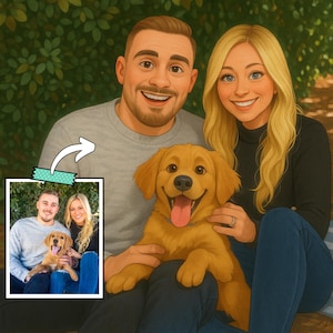 Custom Pixar Portrait Digital, 3D Cartoon Portrait From Photo, Family, Couple And Pet Gift | Digital Pixar Art - 12 Hours Delivery