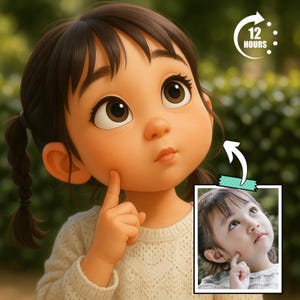 Custom Pixar Portrait Digital, 3D Cartoon Portrait From Photo, Family, Couple And Pet Gift | Digital Pixar Art - 12 Hours Delivery