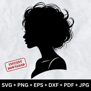 Woman Silhouette SVG Female Profile Clipart Lady Head Silhouette Vector Woman Face Cut File for Cricut Silhouette Vinyl Decals Shirts