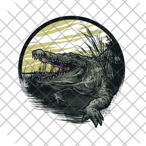 Realistic Crocodile Digital Art - SVG, PNG, EPS | Wildlife Tattoo Design