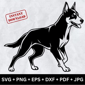 Dog SVG Clipart Standing Dog Silhouette Cut File Digital Download Pet Animal Cricut DXF Vinyl Decal EPS Layered Tattoo Design png
