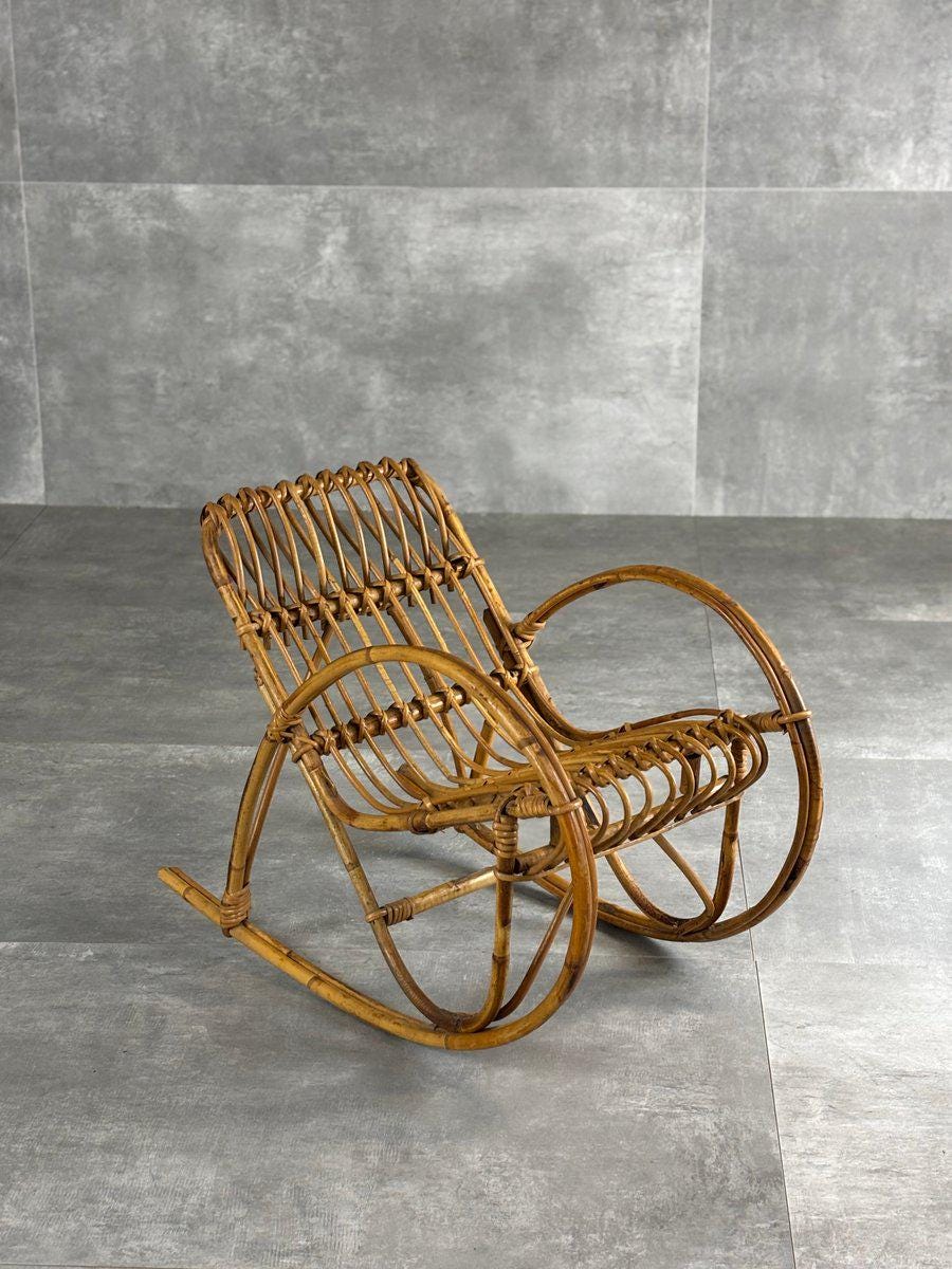 ヴィンテージの子供用籐ロッキングチェア、1960 年代 - Etsy 日本