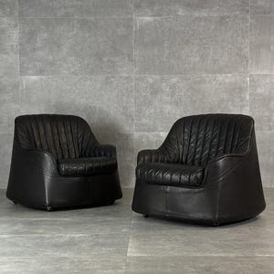 Ciprea Leather Armchairs by Afra and Tobia Scarpa for Cassina, 1960s, Set of 2