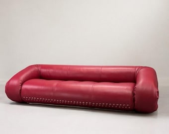 Leather ''Anfibio'' sofa original vintage edition by Giovannetti from 1970s.