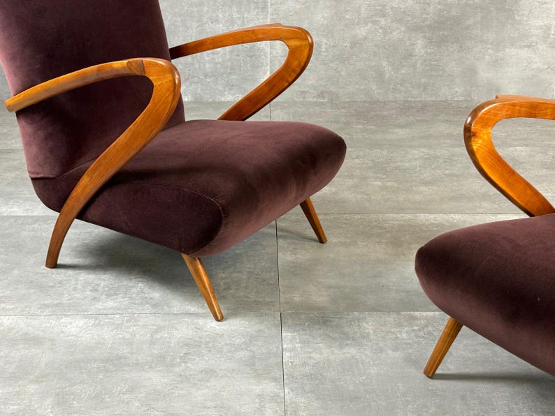 Wooden Armchairs, 1940s, Set of 2 image 4