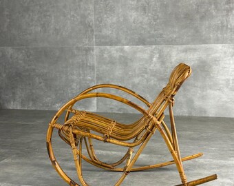 ヴィンテージの子供用籐ロッキングチェア、1960 年代 - Etsy 日本