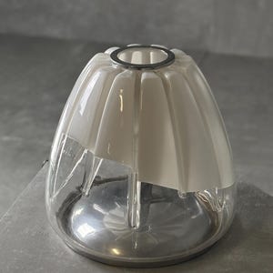 Glass and steel table lamp, vintage 1970s
