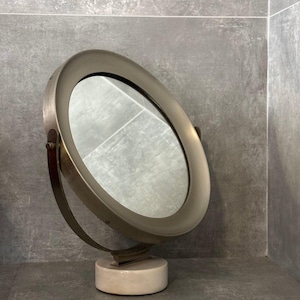 Table Mirror in Steel and Marble, 1970s