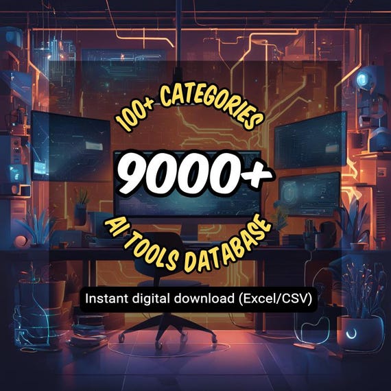 9000+ AI Tools Database: Software & Apps (Digital Download)