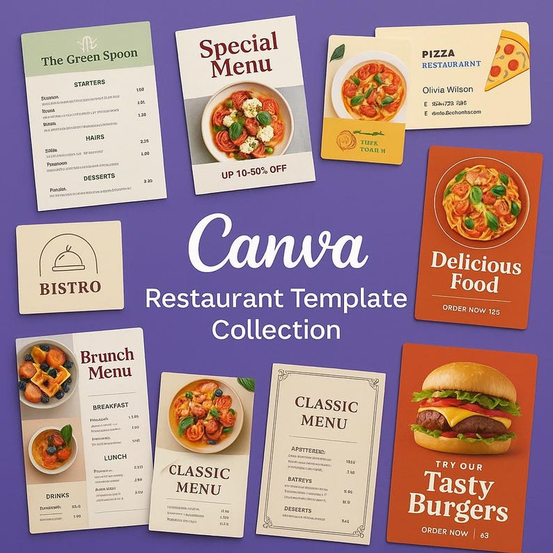Canva - Restaurant Template Collection – Stunning Designs for Your Food ...
