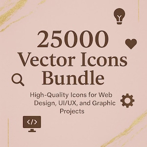 25000 Vector Icons Bundle - High-Quality Icons for Web Design, UI/UX, and Graphic Projects