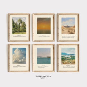 Christian Wall Art Set of 6 | Printable Christian Wall Art, Scriptures Wall Art, Bible Wall Arts, Bible Quote, Genesis 1 1, John 4 14