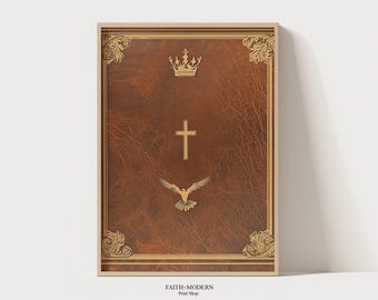Holy Trinity | Father Son Holy Spirit, Digital Download, Bible Wall, Christian Faith, Crown, Cross, Dove, Bible
