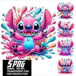 5 PNG Pink Stitch Girl Angel Design Stitch Angel Png High Resolution 4096px  Designs printing or Sublimation for Tshirt Sticker Mug