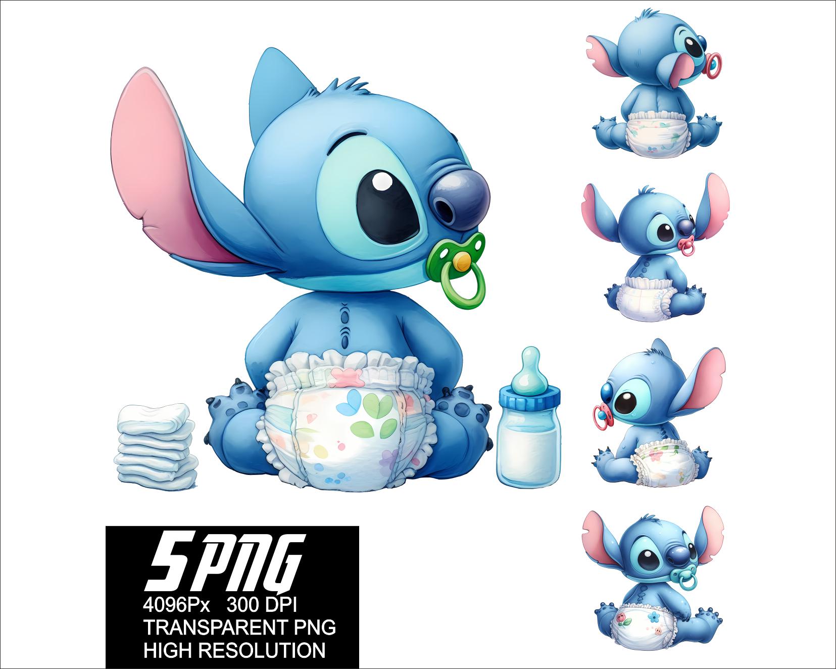 5 PNG Stitch Baby Boy Design Stitch High High Resolution 4096px  Designs suitable printing or Sublimation for Tshirt Sticker Mug