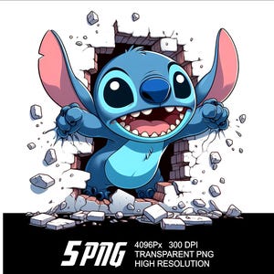 K&ouml;nnte beinhalten: Eine blaue Comicfigur mit gro&szlig;en Ohren und einem breiten L&auml;cheln bricht durch eine Ziegelmauer. Die Figur hat drei Finger an jeder Hand und tr&auml;gt ein blaues Hemd. Der Hintergrund ist wei&szlig;.