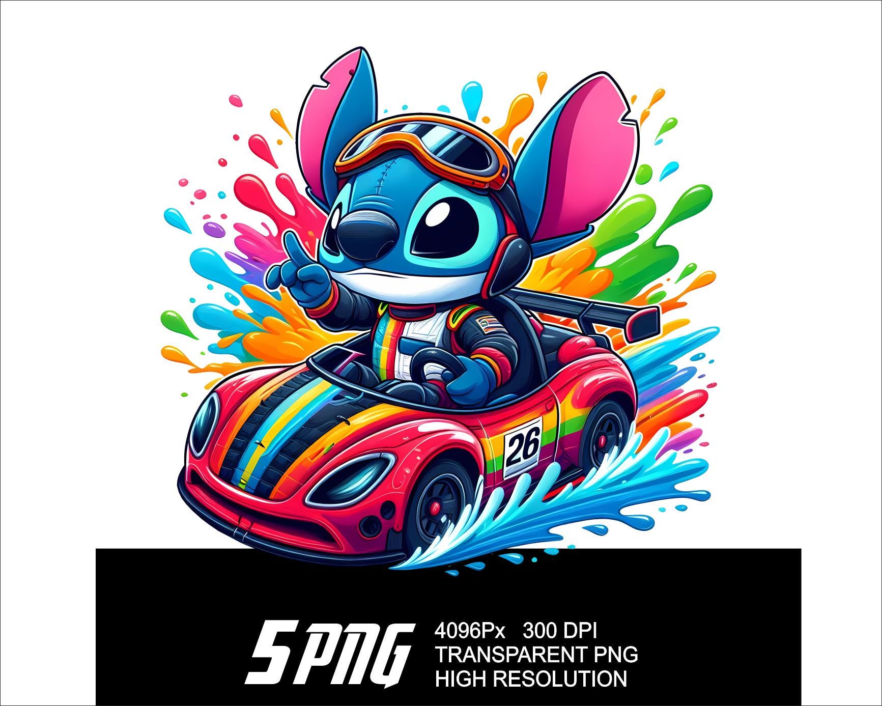 Stitch Racer 5 PNG Stitch Racer Design Car Racer Stitch Png High Resolution 4096px ...