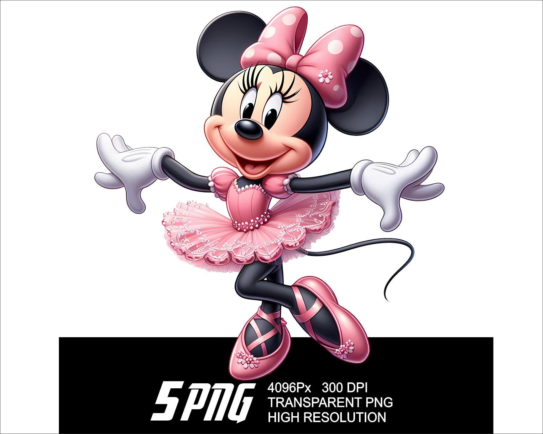 5 PNG ミニー バレリーナ デザイン マウス バレリーナ 高解像度 4096px