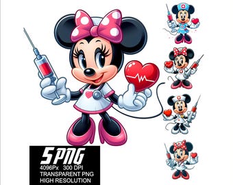 5 PNG ミニー ナース ハート デザイン マウス ナース ラブ 高解像度