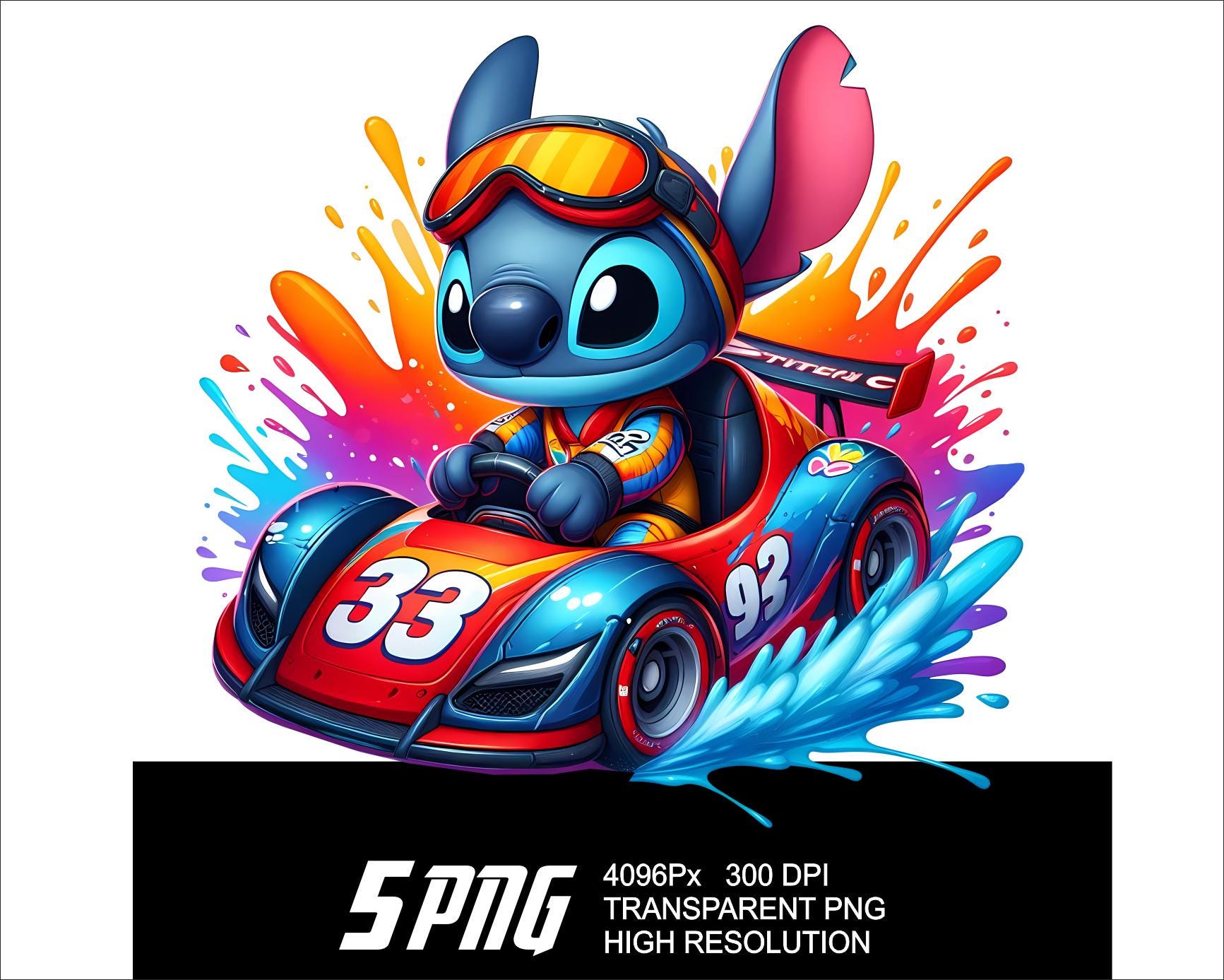 Stitch Racer 5 PNG Stitch Racer Design Car Racer Stitch Png High Resolution 4096px ...