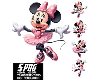 Minnie Ballerina PNG Clipart, High Resolution Designs (Digital Download)