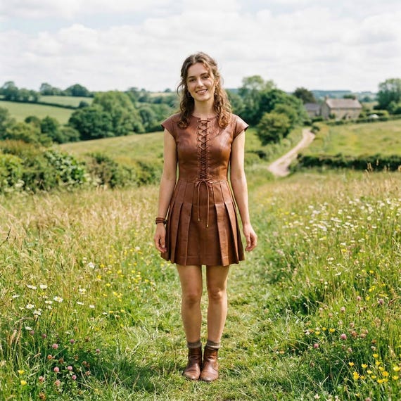 brown leather pleated dress Brown Leather & Chiffon Pleated Maxi Dress shopaleena