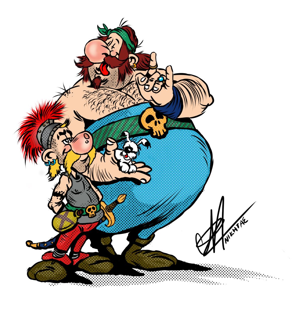 Póster De Chapa De Asterix Y Obelix – 20x30 Cm, Retro, Ideal Para Decorar Habitación, Oficina O Como Regalo