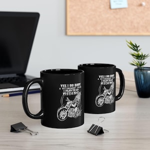 Motorcycle Dad Black Mug - Harley Lover Gift, Father's Day Present, Ceramic Coffee Cup, Unique Motorcycle Mug, Gift for Dad 11oz