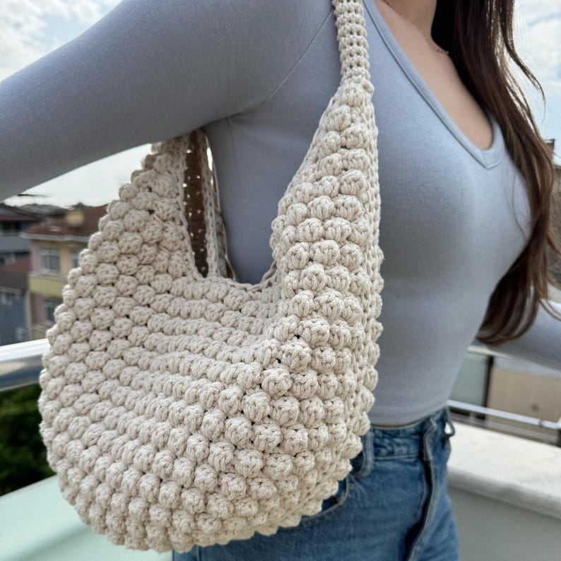 2-in-1 Crochet Macrame Bag Pattern – Hobo & Bobble Bag (PDF Download ...