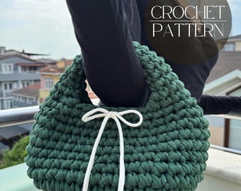 Crochet Bag Pattern PDF | Chunky T-Shirt Yarn Purse Tutorial | PDF | Instant Download