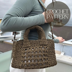 Detailed Crochet Bag Pattern PDF - Crochet Raffia Handbag Pattern, PDF Bag Pattern with Handles & Strap, Modern Summer Purse DIY Tutorial