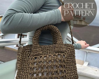Crochet Raffia Handbag Pattern | Modern Summer Purse DIY | PDF | Instant Download