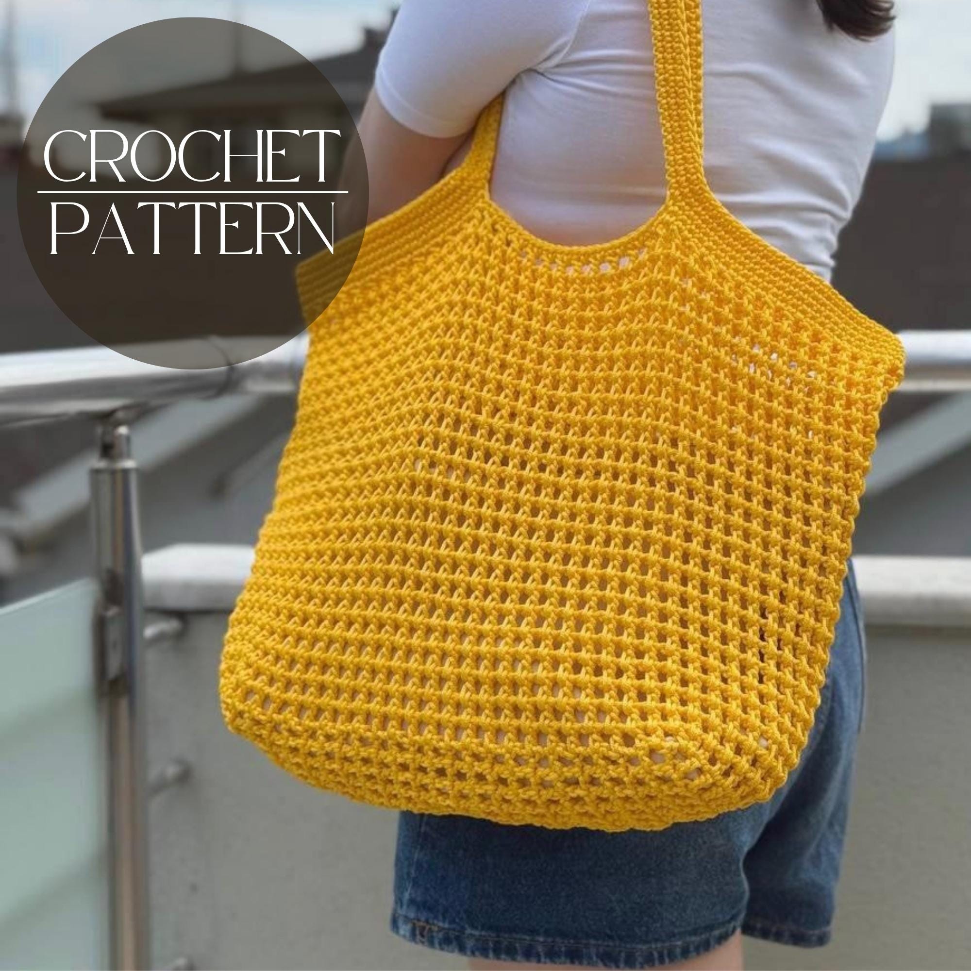 Detailed Crochet Mesh Tote Bag Pattern PDF - Sunny Mesh Bag, Summer ...