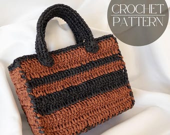 Crochet Raffia Bag Pattern PDF | Two-Tone Summer Tote | PDF | Instant Download