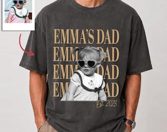 Custom Dad Vintage Photo Shirt, Custom Fathers Day Shirt With Kids Photo, Custom Best Dad Ever Shirt, New Dad Gift, aT05If2b