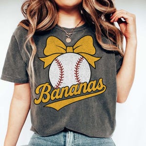 Bananas coquette bow Png,lovers Baseball Png,banana ball png,Bananas Yellow Coquette Bow Png,Game Day,Bow Baseball,Digital Download