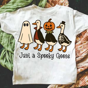 Just a Spooky Goose Halloween PNG, Funny Halloween Goose Png, Goose in Halloween Costumes , Cute Horror Png, Halloween Spooky Goose Png