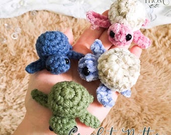 Crochet Turtle Pattern PDF Bundle, 2 Sizes Amigurumi Plushie, Stuffed Animal DIY, Soft Yarn Toy Pattern, Instant Digital Download