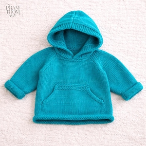 Baby Hoodie Knitting Pattern PDF, Toddler Sweater Hoodie, Knit Baby Sweater, Kids Hoodie Pattern, Easy Beginner, Instant Download