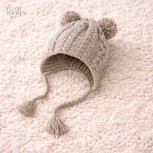 Patrón de gorro de bebé tejido a dos agujas en PDF, gorro Pixie Bonnet para bebé, patrón de gorro para niños pequeños, gorro de punto para recién nacidos, patrón de tejido fácil, descarga instantánea.