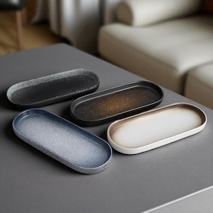 Modern Oval Ceramic Serving Platter, Stylish Kitchen Decor, Elegant Tableware Tray, Food Display Dessert Charcuterie Plate