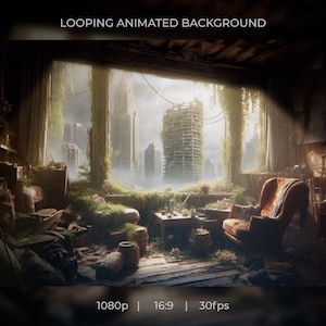 Post-Apocalyptic Animated Background |  Apocalyptic room  Lightning Flashes | Post Apocalyptic Twitch | Dark Fantasy Themed Stream Overlay