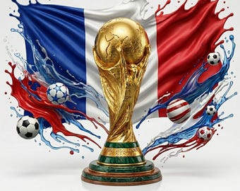 France FIFA World Cup 2026 Trophy Graphic, Soccer Fan Art (Digital Design)
