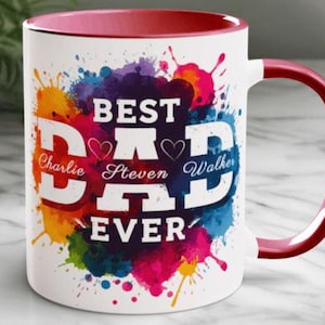 Father’s Day Dad Mug Wrap PNG | Personalized Mug Design for Dad | Sublimation PNG | Gift for Him | Funny Coffee Cup Wrap Printable
