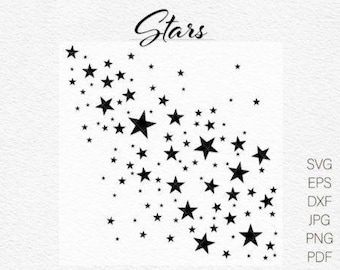 Star SVG-bundel: hemels achtergrondpatroon voor de Cricut en Silhouette