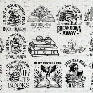 Reading Book SVG Bundle | Book Lover SVG | Bookish SVG | Reading Svg | Book Quotes | Svg Png Eps Dxf