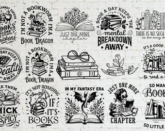 Reading Book SVG Bundle | Book Lover SVG | Bookish SVG | Reading Svg | Book Quotes | Svg Png Eps Dxf