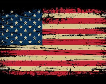 Vintage Grunge American Flag SVG: Distressed Patriotic Cut File