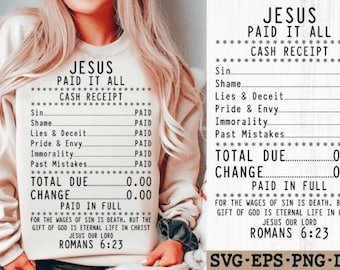 Jesus Paid It All SVG | Christian Faith SVG PNG, Religious Quote Cut File